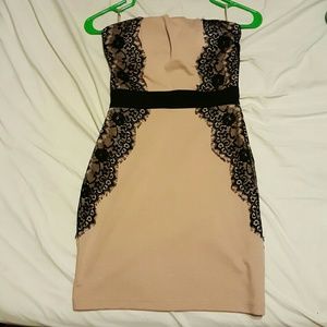 Pink/beige cocktail dress.