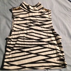 Cropped High Neck Tank Top