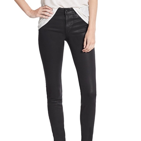 joes midrise black coated skinny jeans