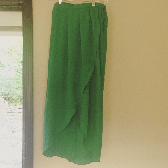 Ark & co green tulip maxi skirt