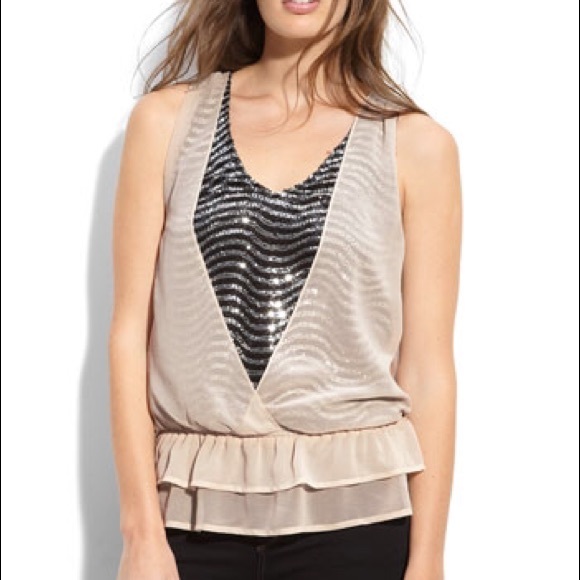 Pure Sugar Blush/Pink Sequin Top Blouse Nordstrom Size Small - Picture 5 of 5