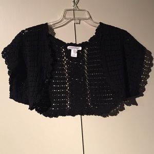 Black crochet jacket from White House Black Market