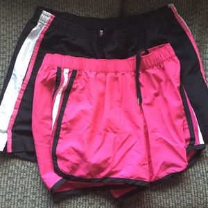 Pink and black athletic shorts.😎