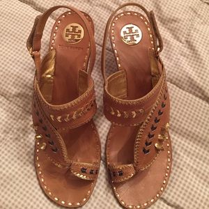 Tory Burch All Leather Heeled Sandal - Last chance