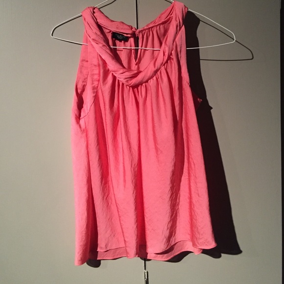Sleeveless light pink top. Size is 10 petite.
