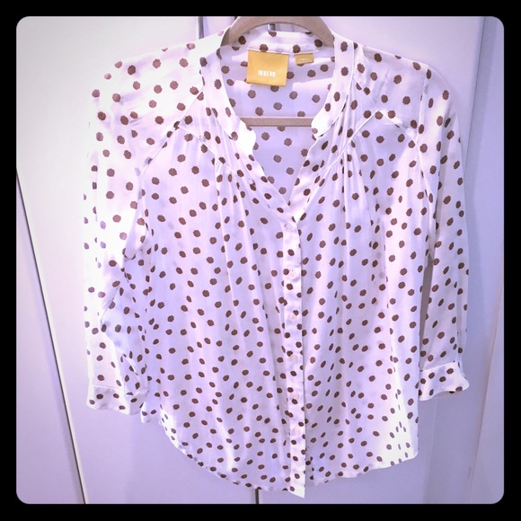 Maeve polka dot blouse