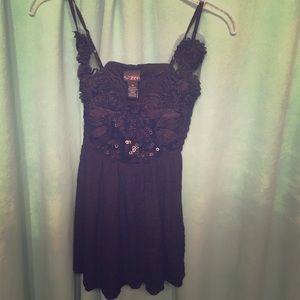 Black flower detailed blouse