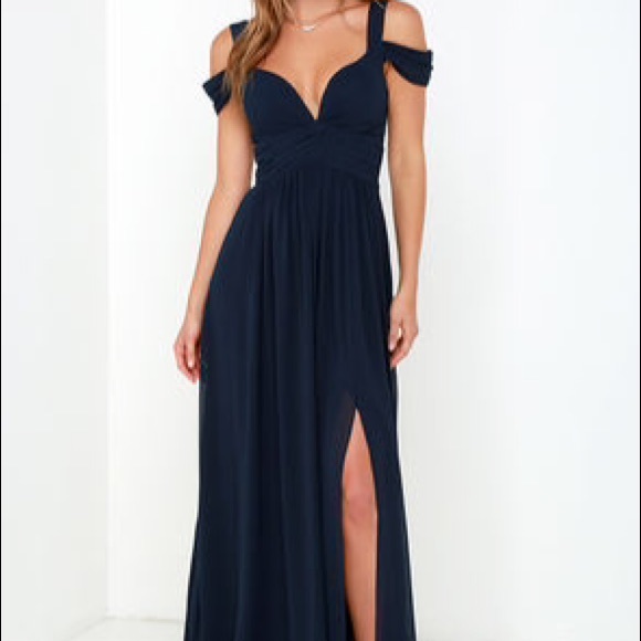 Bariano Ocean of Elegance Navy Blue Maxi Dress
