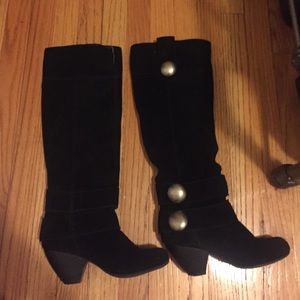 Over the knee suede boots