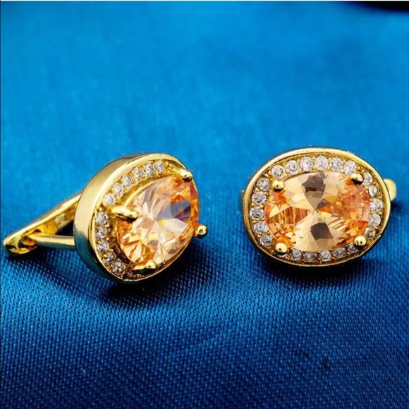 18k gold plated beautiful gem earrings ❤️