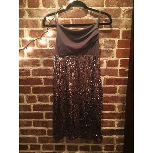 Silver Sequined Cocktail Dress