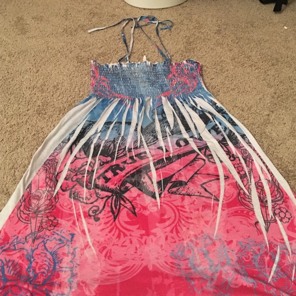 Pink,blue and white true love dress
