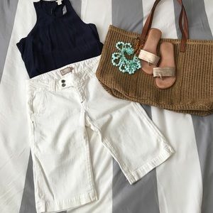 Paige white denim bermuda shorts