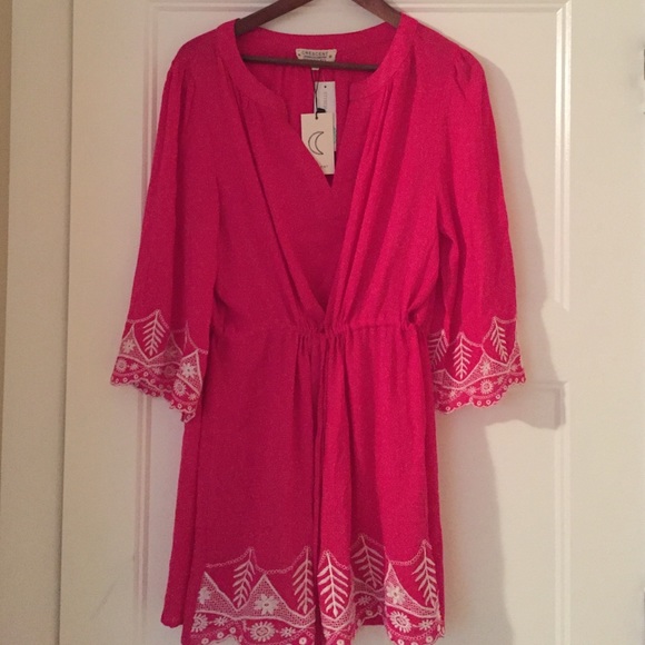 Fuchsia Embroidered Tunic by Crescent.