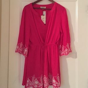 Fuchsia Embroidered Tunic by Crescent.
