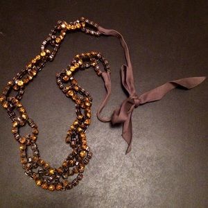 Vera Wang orange crystal chain link necklace.