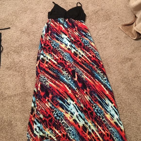 Long thin strapped summer dress