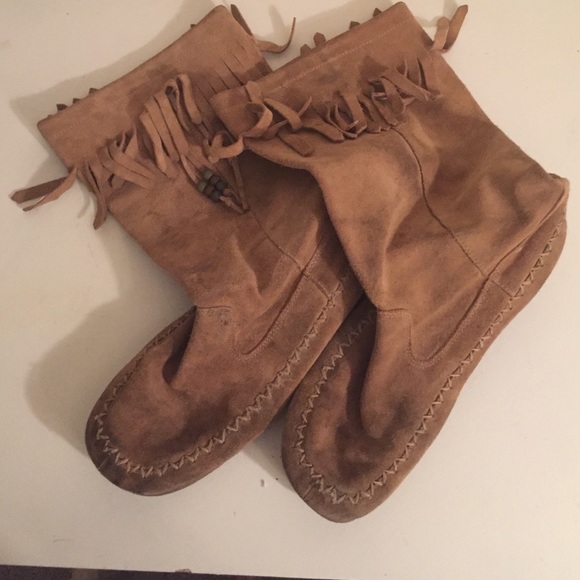 Suede Moccasin Festival Boots