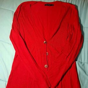 Long red cardigan - in perfect condition!