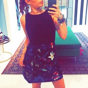 Dress with hummingbird print