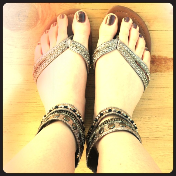 Beaded gladiator sandals