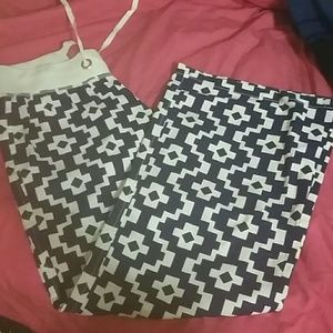 Navy blue and white fun pants