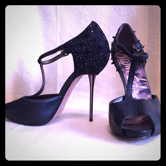 Sam Edelman Black Studded Heels with Spikes