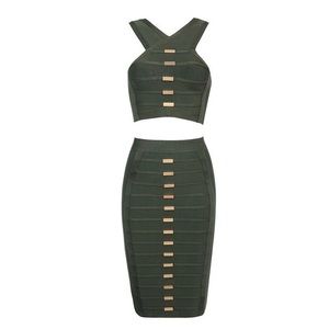 Slim Fit 2 Pieces Set Bandage Dress