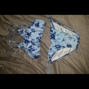 Blue Tie Dye Bathing Suit