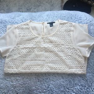 Crocheted cream top