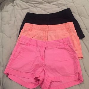 J. Crew chino shorts! Size 2. Black Coral hot pink