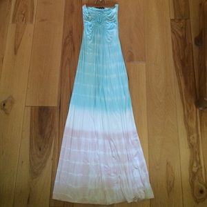 Sky Brand Long Tie Dye Strapless Maxi Dress