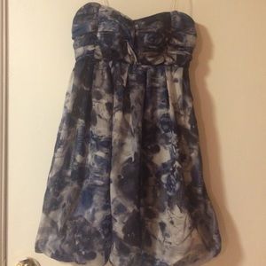 🍂 floral print strapless dress