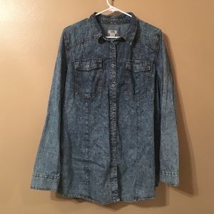 Relaxed jean button down shirt