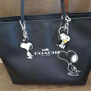 Coach Snoopy Tote with fobs