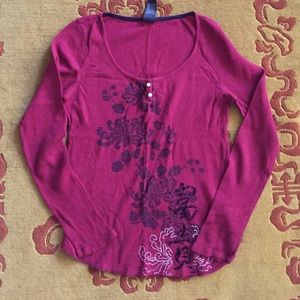 Lucky Brand Waffle Henley. Large.