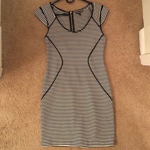 Right above the knee length dress