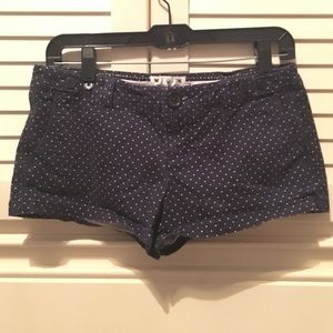 American Eagle Navy and White Dot Shorts