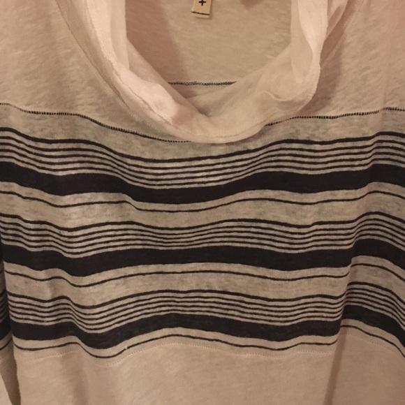 Black and white Free People cowl neck top - Picture 2 of 3