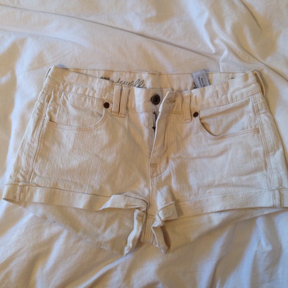Madewell white denim shorts