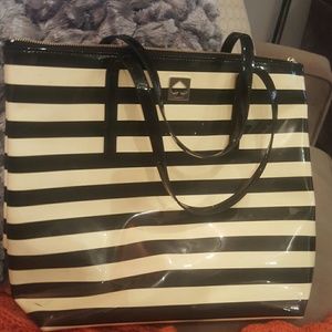 Kate Spade patent leather striped tote