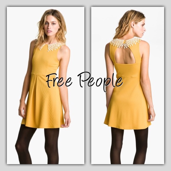 Free People Dresses & Skirts - FREE PEOPLE CROCHET COLLAR DRESS