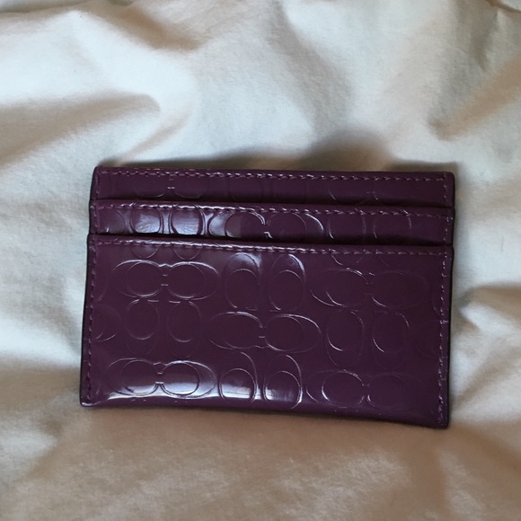 Purple Coach Card Case Wallet