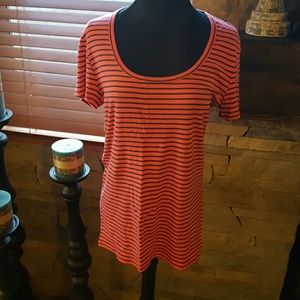 Caslon Orange and Navy Stripe T-Shirt