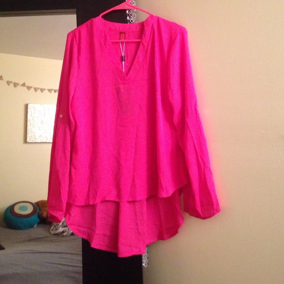 Pink sheer top