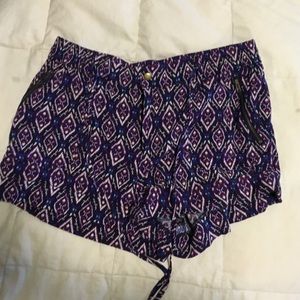 Purple/blue Aztec shorts