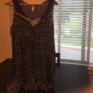 Button front Aztec print romper