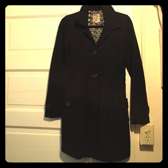 Tulle peacoat in black