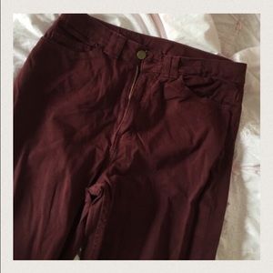 American Apparel Burgundy High Waisted Pants
