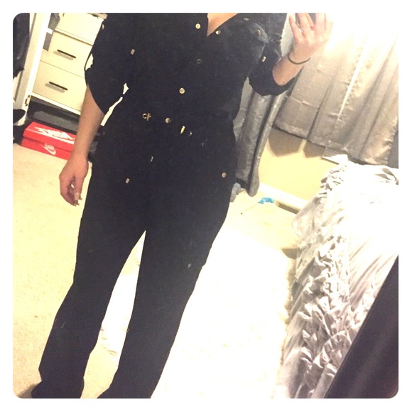 CACHE BLACK & GOLD JUMPSUIT